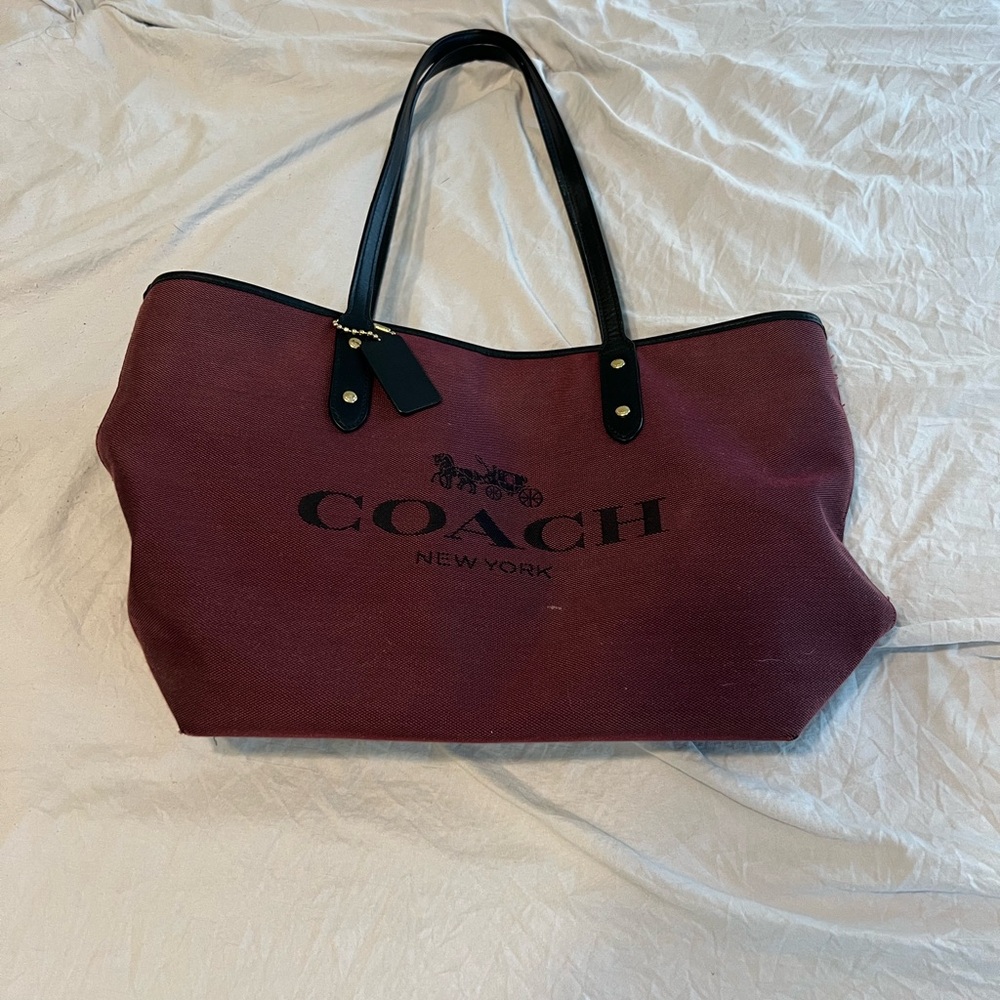 Coach Burgundy Tote Bag